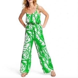 Lilly Pulitzer for target white palm leaf jumpsuit Size Large Green/White preown